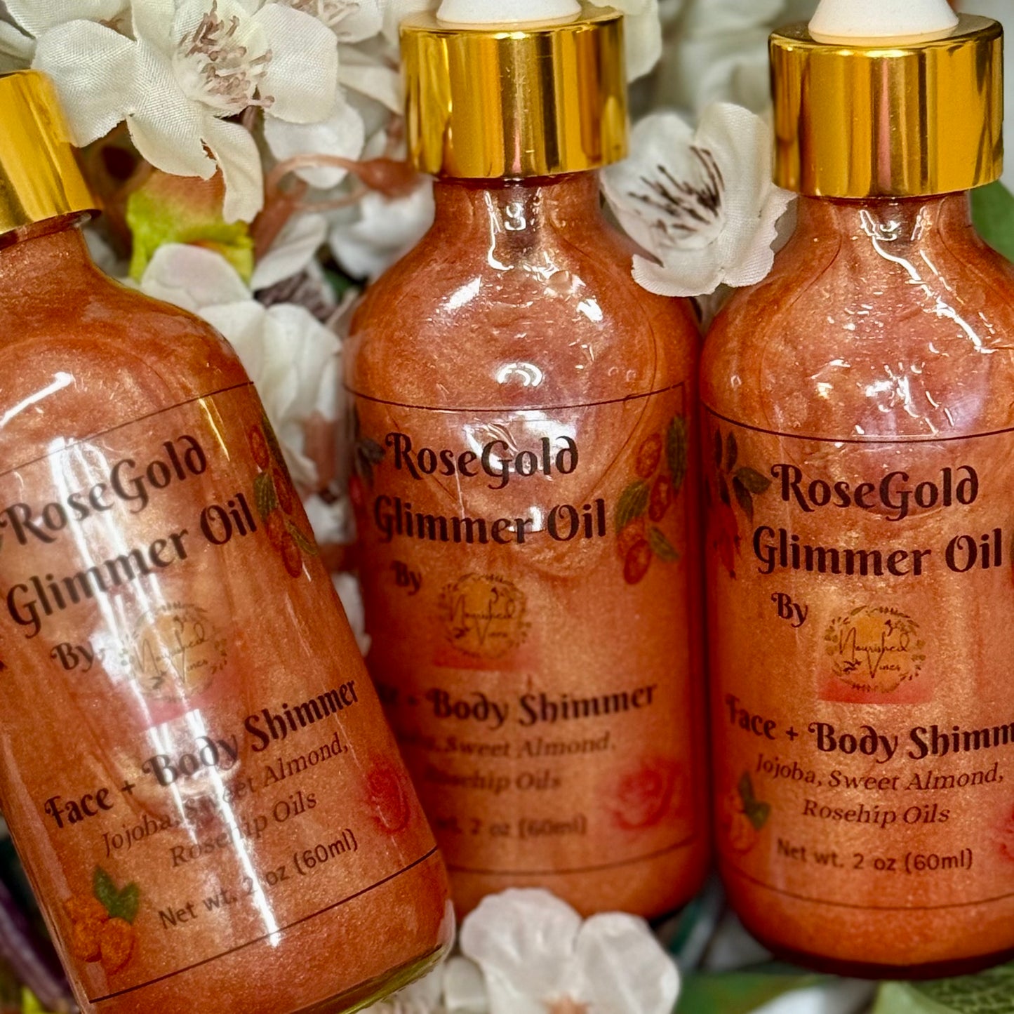 Rose Gold Glimmer Oil – Lightweight Body Shimmer