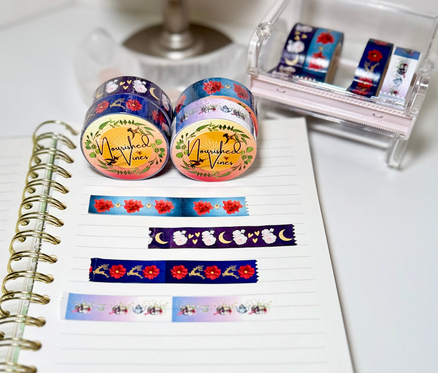 🌸 Nourished Vines – Debut Garden Floral Washi Tapes (Set of 4 or Single)